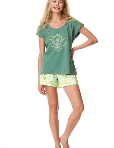 Dwuczęściowa letnia piżama damska zielona