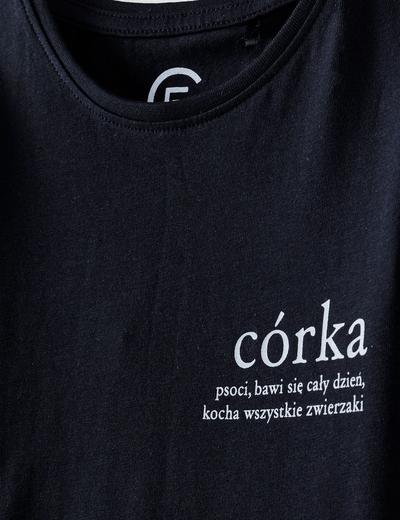 Bawełniany t-shirt dziewczęcy CÓRKA - ubrania dla rodziny