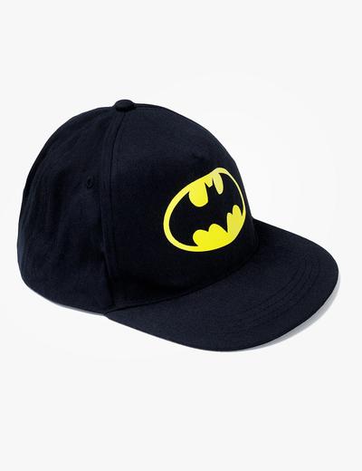 Bawełniana czapka chłopięca z daszkiem Batman - czarna