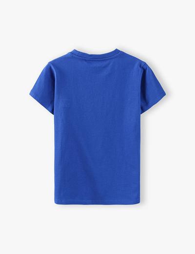 T-shirt chłopięcy w kolorze granatowym z paskami-100% bawełna