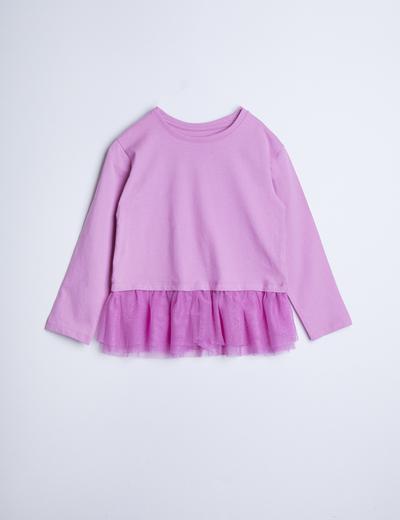 Różowa bluzka dziewczęca z tiulową falbanką - Limited Edition