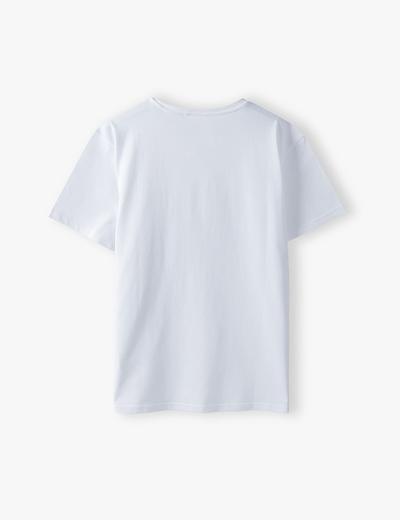 Bawełniany t-shirt dla mężczyzny biały z napisem- Tata- ubrania dla całej rodziny