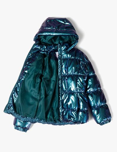 Pikowana kurtka metaliczna dla dziewczynki