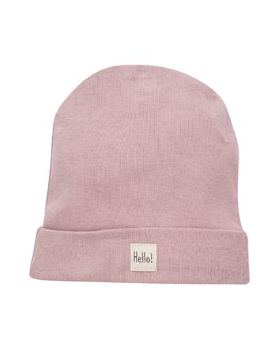 Bawełniana czapka cienka niemowlęca różowa- Hello!