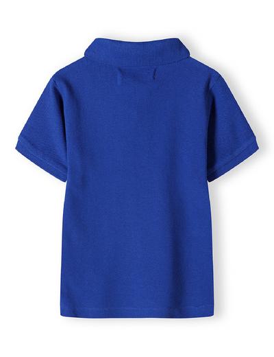 Niemowlęca koszulka polo bawełniana z krótkim rękawem- niebieska