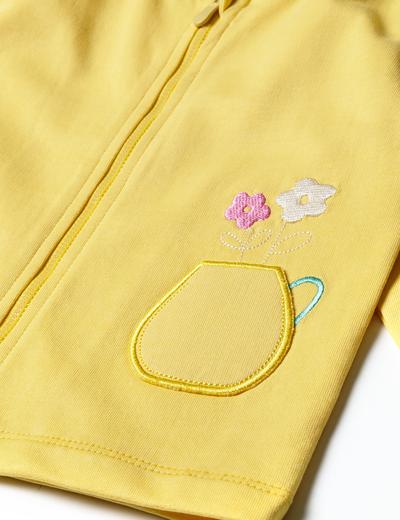 Żółta bawełniana rozpinana bluza niemowlęca