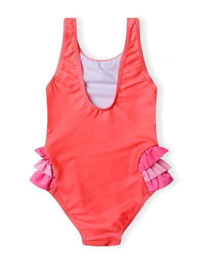 Jednoczęściowy kostium kąpielowy z falbankami - flamingi