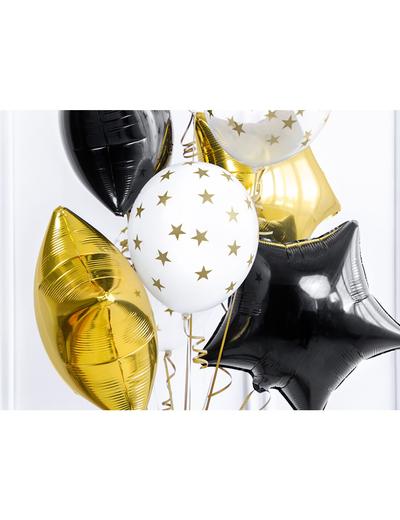 Balony 30 cm w złote gwiazdki - Pastel Pure White 50 sztuk