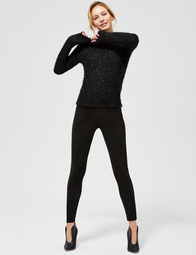Sweter typu Miś z metaliczną nitką - czarny