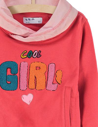 Bluza dziewczęca nierozpinana różowa na napisem Girl
