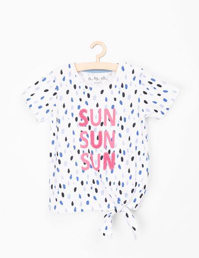 T-shirt dla dziewczynki z różowym napisem SUN
