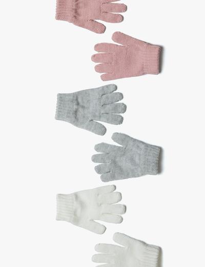 Rękawiczki dla dziewczynki 3-pak dzianinowe