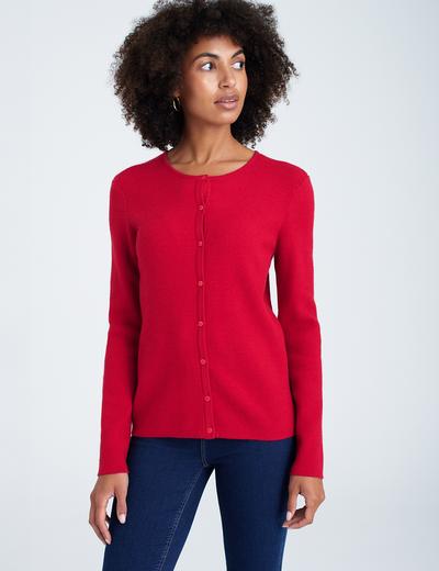 Sweter nierozpinany damski - czerwony