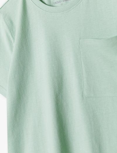 Zielony dzianinowy t-shirt dla chłopca - 100% bawełna - Lincoln&Sharks