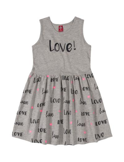 Sukienka dziecięca z napisami Love - szara