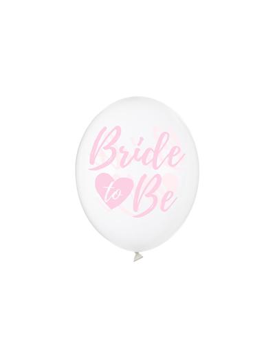 Balony Strong - Crystal Clear z różowym nadrukiem "Bride to be" 6 szt.