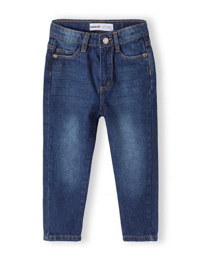Ciemnoniebieskie spodnie jeansowe typu mom jeans dziewczęce