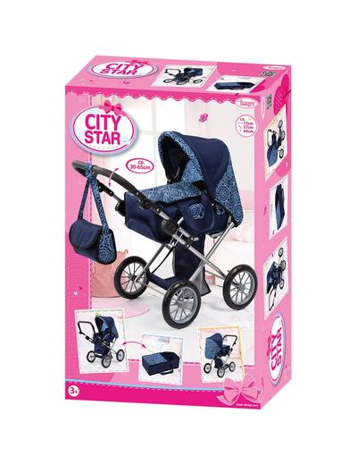 Wózek spacerowy dla lalek City Star - niebieski
