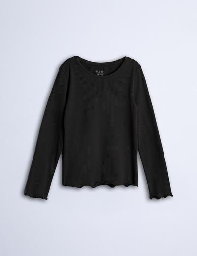 Czarna bluzka dziewczęca w drobne prążki - Limited Edition