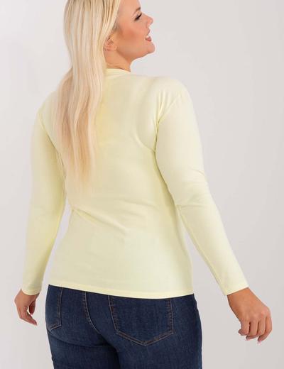 Jasnożółta dopasowana bluzka damska plus size