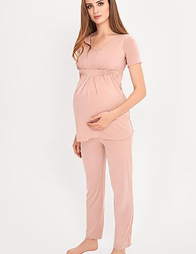 Dwuczęściowa piżama damska ciążowa - różowa