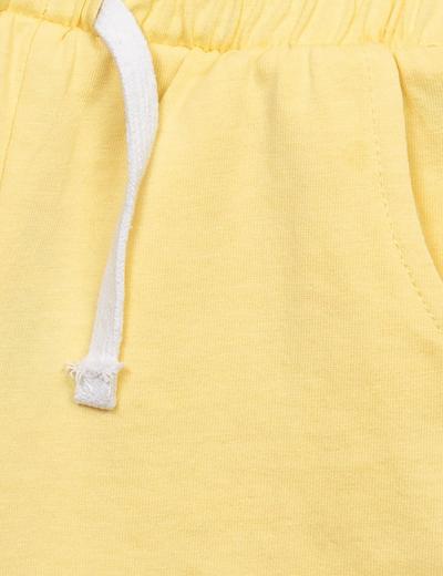 Spodenki dla małej dziewczynki bawełniane żółte