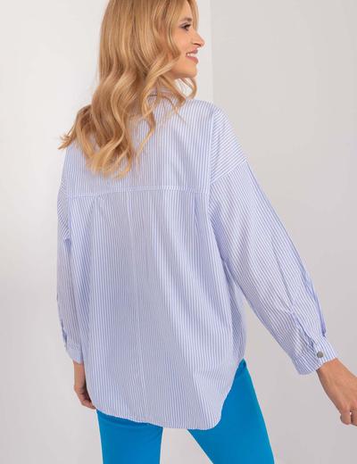 Koszula oversize w paski biało-niebieska