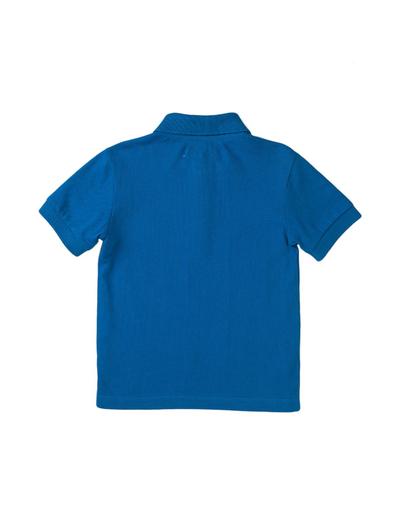 Bawełniany T-shirt niemowlęcy z kołnierzykiem niebieski