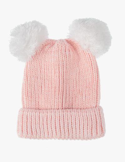 Różowa czapka zimowa dla niemowlaka