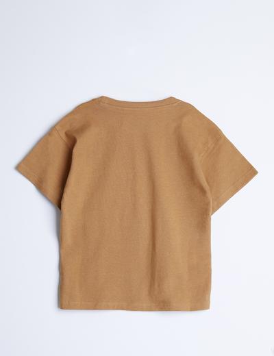 Pudełkowy brązowy t-shirt z żyrafą - unisex - Limited Edition