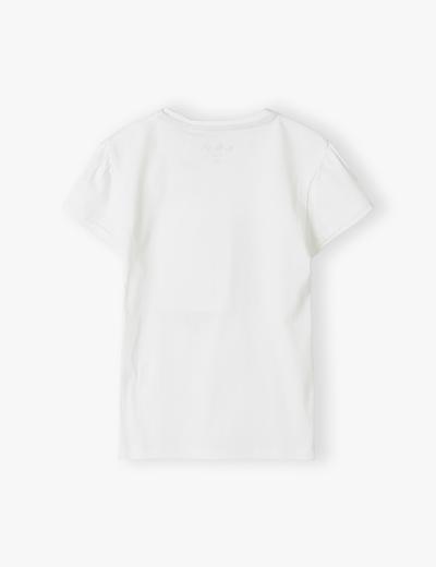 T-shirt dziewczęcy z konikami - ecru