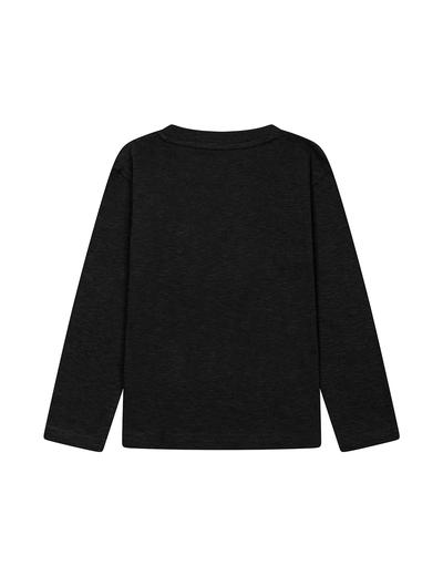 Czarna bluzka chłopięca bawełniana z długim rękawem