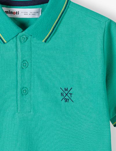 Bluzka polo dla niemowlaka z krótkim rękawem- zielona