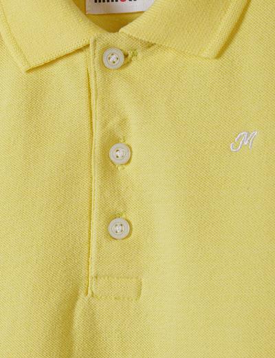 Żółta sukienka polo z krókim rękawem - Minoti