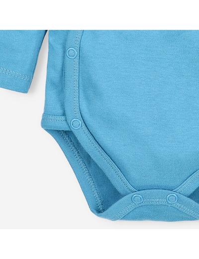 Body niemowlęce z bawełny organicznej - niebieskie - długi rękaw