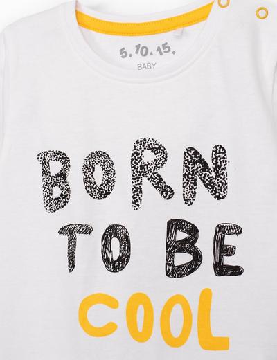 Biała bluzka niemowlęca z długim rękawem- Born To Be Cool