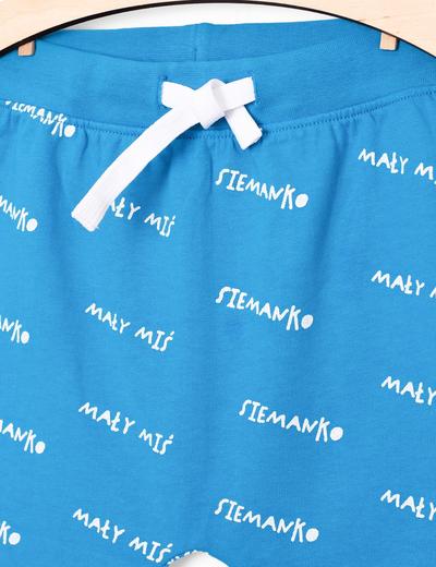 Spodnie dresowe dla niemowlaka- niebieskie z napisem Siemanko