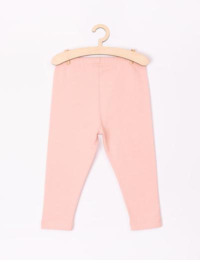Spodnie niemowlęce różowe z serduszkami na kolanach