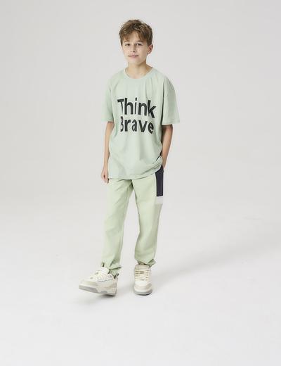 Dresowe zielone spodnie regular dla chłopca - Lincoln&Sharks