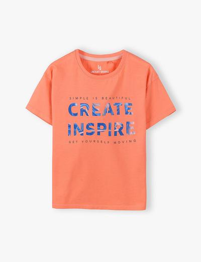 T- shirt dziewczęcy z napisem Create Inspire