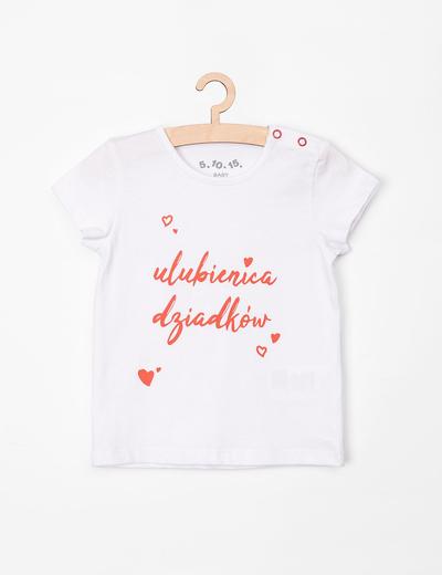 T-shirt niemowlęcy biały z napisem Ulubienica Dziadków