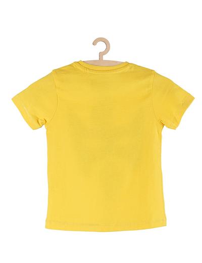 T-shirt chłopięcy żółty z napisem My super hero dad