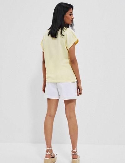 Bawełniany t-shirt damski żółty