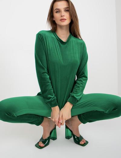 Zielony komplet welurowy ze spodniami Brenda RUE PARIS