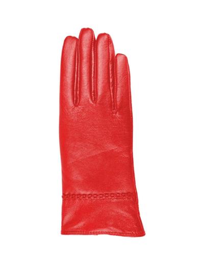 Rękawiczki damskie skórzane - czerwone