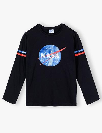 Bawełniana bluzka dziewczęca czarna NASA