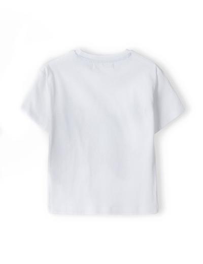 Biały t-shirt bawełniany dla chłopca z nosorożcem