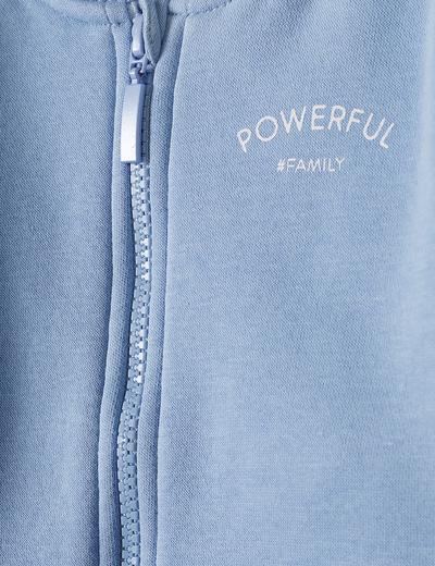 Bluza niemowlęca rozpinana niebieska -  Powerful #Family