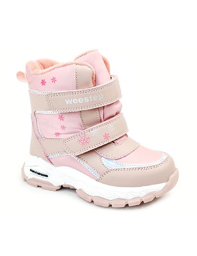 Weestep różowe buty zimowe dla dziewczynki na rzep