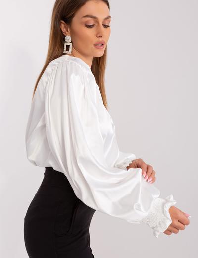 Elegancka koszula z bufiastymi rękawami biały